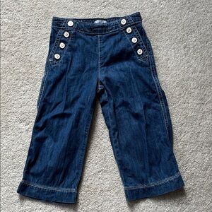 JANIE AND JACK Denim Elastic-Waist Dark Wash Denim Sailor Pants | Sz. 3